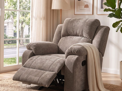 Upholstered Manual Recliner Chair With 3 Adjustable Backrest Positions