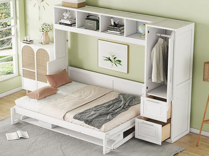 Space Saving Murphy Wall Bed With Closet And Drawers