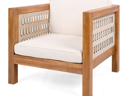 Outdoor Club Chair & Rope Arm And Cushions