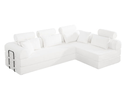 Modern L-Shape Modular Sectional Sofa, Compressed Design