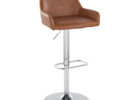 Daniella - Contemporary Adjustable Barstool With Swivel With Rounded Rectangle Footrest (Set of 2)