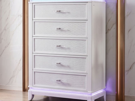 Opium - 5 Drawer Chest - White