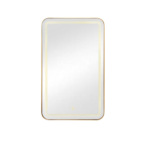 Rectangle Medicine Cabinet Mirror Bathroom Mirror With Storage Wall Mounted Medicine Mirror Cabinet With LED - Gold