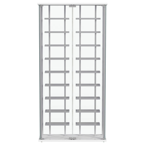Wine Storage LED Curio Cabinet - Chrome