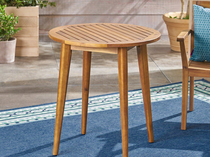 Stamford - Modern Outdoor Bistro Table With Water Resistant - Teak
