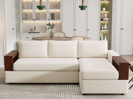 Sectional Sofa Upholstered Sofa Couch With Reversible Armrests For Living Room