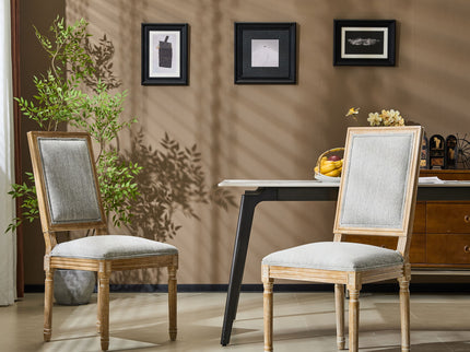 French Country Style Dining Chair With Upholstered Seating And Fluted Legs