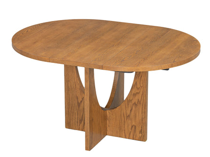 Topmax - 5 Piece Modern Extendable Round Dining Table Set With Removable Leaf For Small Places