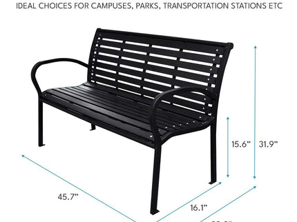 Patio Bench Steel - Black