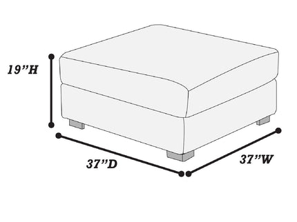 Soft Upholstered Ottoman - Black