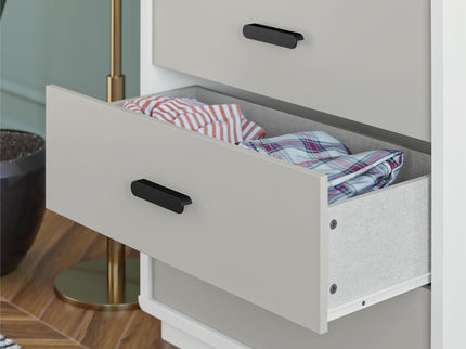 Valencia - 5 Drawer Dresser - White / Gray