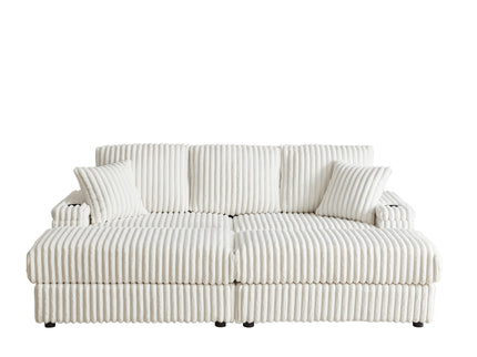 3 Seater Sofa With 2 Ottomans For Living Room