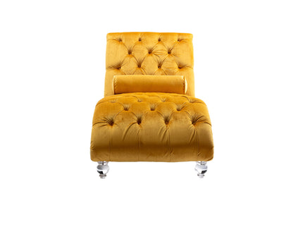 Chaise Lounge Indoor, Button Tufted Upholstered Chaise Lounge Chair With Pillow