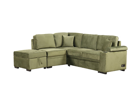 Sleeper Sofa Bed, 2 In 1 Pull Out Sofa Bed L Shape Couch With Storage Ottoman For Living Room, Bedroom Couch And Small Apartment