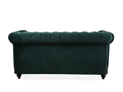 Chesterfield Loveseat Sofa, 2 Person Rolled Arm Upholstered Couch