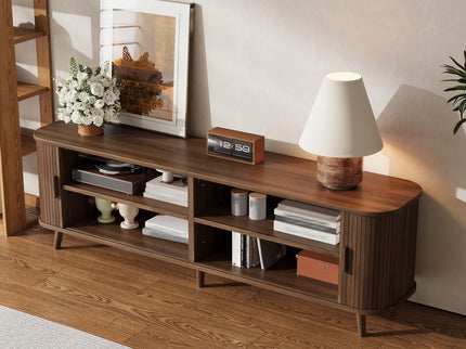70" TV Stand, Media Center With Ample Storage - Dark Brown