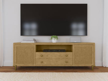 Arini Rattan Cane 2-door TV Stand Media Console Sand Wash