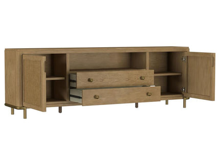 Arini Rattan Cane 2-door TV Stand Media Console Sand Wash