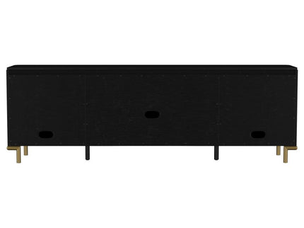 Arini Rattan Cane 2-door TV Stand Media Console Black