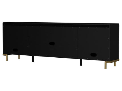 Arini Rattan Cane 2-door TV Stand Media Console Black