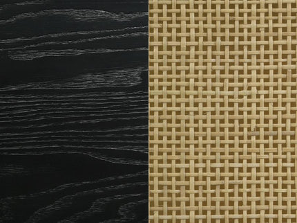 Arini Rattan Cane 2-door TV Stand Media Console Black