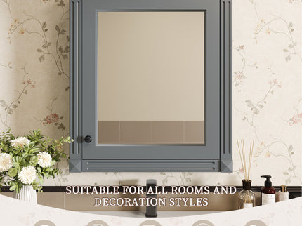 Wall Mounted Bathroom Storage Cabinet With Mirror, Medicine Cabinet With Height Adjustable Shelf