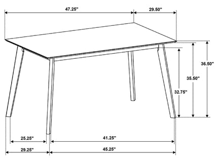 Aston - 5 Piece Counter Height Dining Set With Bent Backs And Upholstered Seats - Walnut