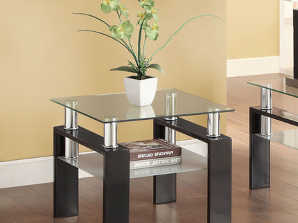 Samantha - 1 Shelf Square End Table - Black