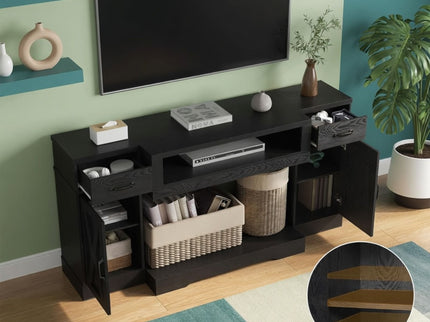 TV Stand With Adjustable Shelves & Double Doors