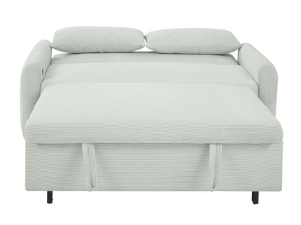 Pull-Out 2 Seat Modern Sleeper Sofa With 2 Throw Pillows And USB Ports