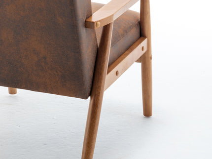 Wide Arm Chair - Light Brown