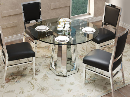 Round Dining Table For Kitchen - Silver