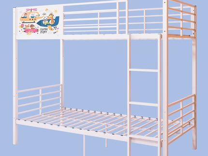 Bunk Bed, Convertible To 2 Separate Twin Size Beds With Full Length Guardrail & Ladder, No Box Spring Needed - White