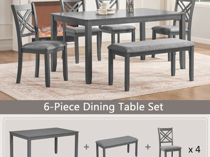 Kitchen Dining Set, Rectangular Dining Table & Upholstered Chairs