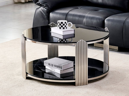 Round Table With Double Layer Storage