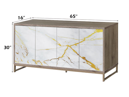 Paavan - Console Cabinet - White / ChampagneChampagne