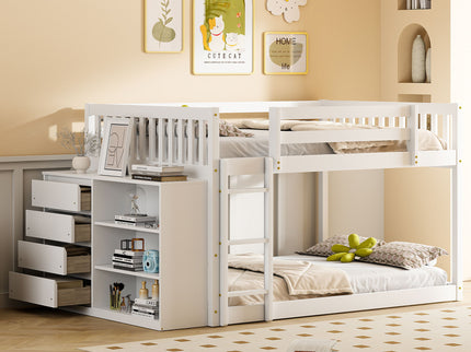 Bunk Bed With 4 Drawers And 3 Shelves