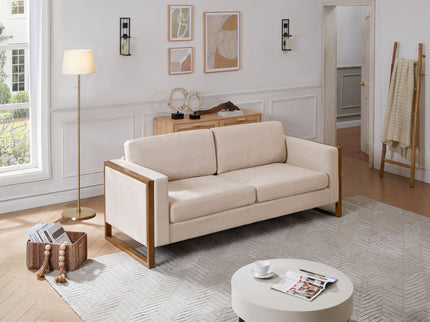 Modern Sofa With Solid Wood Legs, 3 Seater