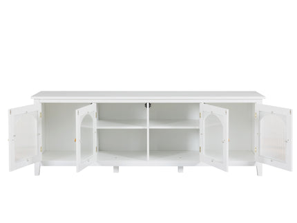 StylishTVcabinet Entertainment CenterTV Stand, TVconsoletable, Media Console, Solidwood Frame, Changhong Glass Door, Metal Handle