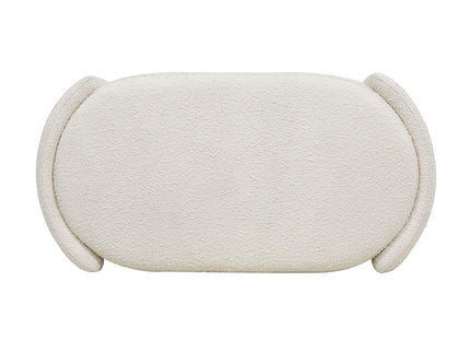 Fuji - Oval Storage Bench, Upholstered - Ivory White