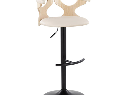 Gardenia - Contemporary Adjustable Barstool With Swivel With Rounded T Footrest (Set of 2)