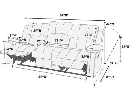 Modern Living Room Set, Reclining Mechanism