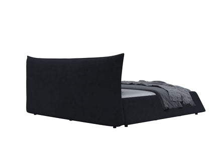 Upholstered Platform Bed With Special Shaped Headboard