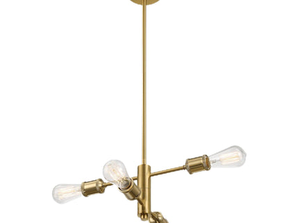 Trellis - 4 Lights Modern Gold Chandelier Vintage Pendant Fixture For Living Room - Clear / Gold