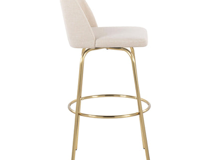 Toriano - Contemporary Fixed Height Barstool With Swivel And Round Footrest (Set of 2)