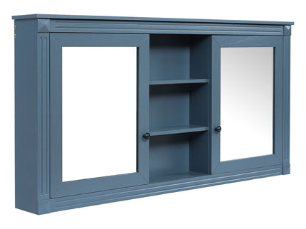 Modern Wall-Mount 2 In 1 Mirror Cabinet With Adjustable Shelves, Soft-Closing Hinges