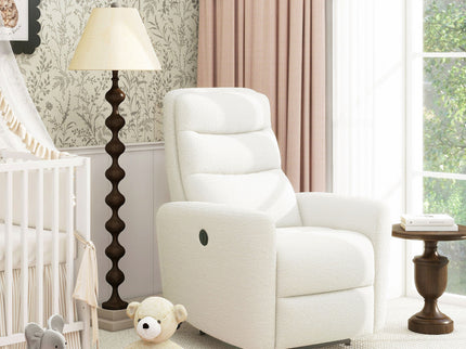 Bloomy - High Back Power Recliner Motion Chair - Chiffon White