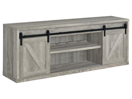 Brockton 2-door Engineered Wood 71-inch TV Stand Grey Driftwood