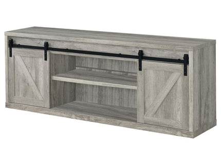 Brockton 2-door Engineered Wood 71-inch TV Stand Grey Driftwood