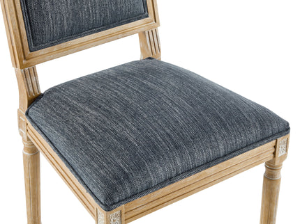 French Country Style Dining Chair With Upholstered Seating And Fluted Legs